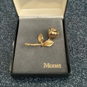 Monet Gold Brooch Timeless Elegance